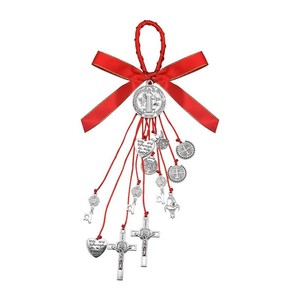 Ornement Médaille Saint Benoît, Pendentif de Sac, Décoration de Voiture, Religieux Catholique, Croix, Cœur, Mode, Porte-clés Mousqueton en Métal - Product Image 2