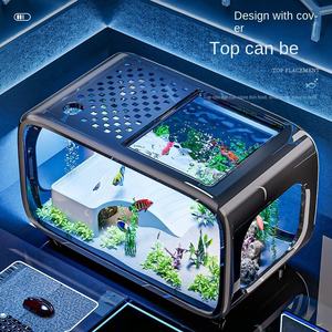 2025 Nieuwe Hot Selling Ultra Heldere Plastic Ecologische 1.5L Moderne <span class=keywords><strong>Mini</strong></span> <span class=keywords><strong>Aquarium</strong></span> Tank Accessoires met Waterpomp Zhuoou - Product Image 4