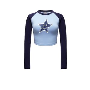 Pull-over simple de yoga sport personnalisé en gros T-shirt court à manches longues <span class=keywords><strong>d</strong></span>écontracté pour femmes - Product Image 2