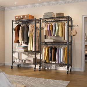 Basit Çok Katmanlı Siyah Yatak Odası Palto Dolabı Giysi Şapka Çorap Çok Amaçlı Ayarlanabilir Saklama Rafı Gardırop - Product Image 4