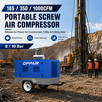 Compresseur d'air mobile diesel portable à vis 350/315FM 8bar 10bar 97KW pour la construction et le forage