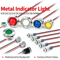Lampe pilote industrielle LED bicolore en métal étanche 6mm 8mm 10mm 12mm 16mm 22mm, multi-tension