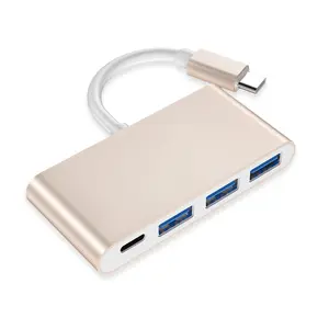 高品质4合1 usb-c 3.1至4端口USB 3.0集线器，带PD快速充电Type-C至USB 3.0扩展坞