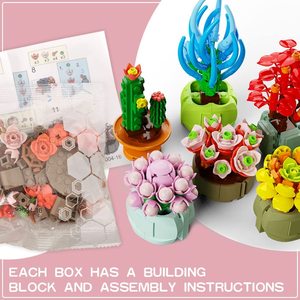 Bloques <span class=keywords><strong>de</strong></span> Construcción <span class=keywords><strong>de</strong></span> Suculentas QIZHILE, Caja Sorpresa <span class=keywords><strong>de</strong></span> Juguetes, Serie <span class=keywords><strong>de</strong></span> Plantas Suculentas Botánicas <span class=keywords><strong>de</strong></span> Simulación DIY - Product Image 4