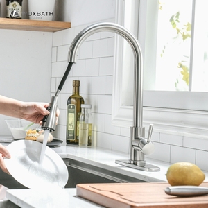 Robinet de <span class=keywords><strong>cuisine</strong></span> en acier inoxydable 304, mitigeur de <span class=keywords><strong>cuisine</strong></span> moderne avec douchette extractible, robinet de <span class=keywords><strong>cuisine</strong></span> - Product Image 3