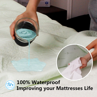 Vente en gros, housse de matelas anti-bactérien, respirante, en fibre de bambou jacquard, imperméable, protection pour hôtel