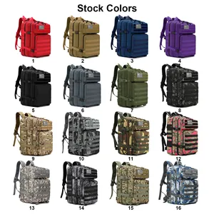 Sac à dos tactique personnalisé de couleur multiple 900D 45L imperméable Molle Gym Bag Mochila Sports Camouflage Tactical
