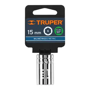 Truper 15mm Dado 6 punte 6-pignoni quadrati 1/2 '6 unità Per laminazione rigida lucida Per spuntini candela realizzata con materiali riciclati - Product Image 4