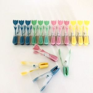 Pinces à linge en plastique de printemps, design fleur de tulipe, pinces <span class=keywords><strong>pour</strong></span> cordes à linge, pinces de séchage, pinces à linge - Product Image 3