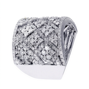 Anillo Unisex de Plata 925 con Moissanita, Corte Brillante Redondo, Diseño Geométrico, Anillo de Boda de Lujo - Product Image 1