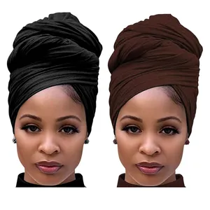 HZW-23013 Head Wraps for Black Women Stretchy Head Scarf African Natural Hair Turban Jersey Tie Headbands