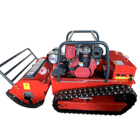 Tondeuse robot agricole télécommandée sans fil à chenilles en caoutchouc tout-terrain, moteur diesel 4 temps, pour paillis