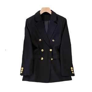 Manteau décontracté d'affaires pour femmes bureau dame avant-gardiste <span class=keywords><strong>avec</strong></span> garniture boutonnage tricoté motif solide bouton ample <span class=keywords><strong>costume</strong></span> hauts vêtements - Product Image 1