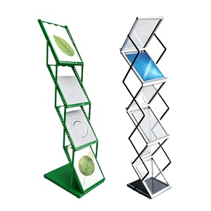 Exhibidores de Ropa Plegables en Forma de Z, Modernos, con 4 Estantes, de Metal, Madera y Plástico, para Exposiciones, en Oferta - Product Image 2