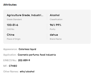 Alcohol Etílico Refinado de Grado de Fragancia, Transparente, Inodoro, Etanol para Perfumes, Ampliamente Utilizado en Aplicaciones Personalizadas - Product Image 6
