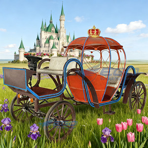 Carruaje Eléctrico de Princesa Cenicienta con Diseño de Calabaza, Carroza Turística sin Caballos en Venta - Product Image 1