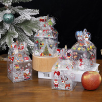 Boîte à bonbons transparente décoration de noël boîte-cadeau et emballage père noël bonhomme de neige Elk renne bonbons de noël boîte transparente