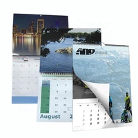 Autocollant personnalisé en spirale a2 motif floral, étiquette mensuelle large 12 mois 365 jours impression de calendrier mural