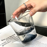 Verre à whisky personnalisé avec logo, style japonais, base montagne, verre à eau transparent à fond épais, modèle Mt.Fuji