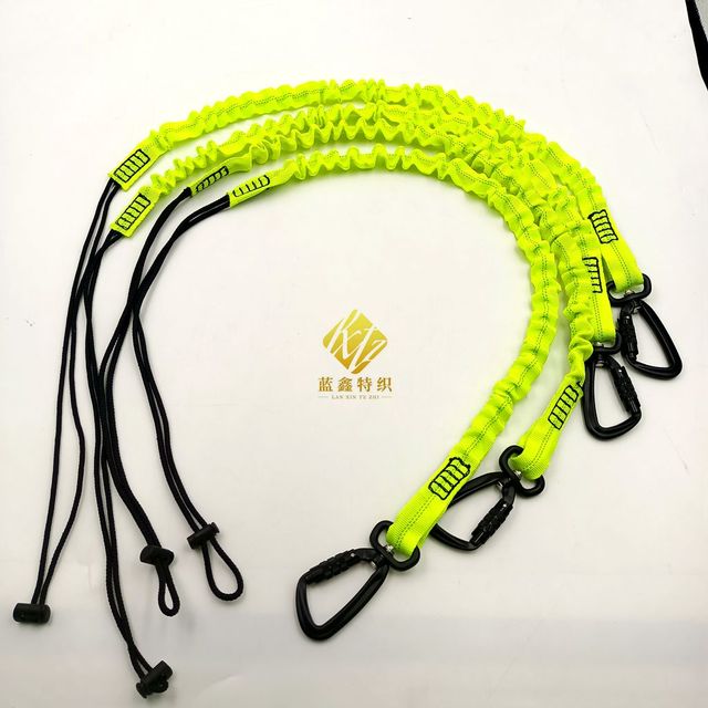 LANXIN Custom Polyester Braided Rope Tool Lanyard Single Carabiner Retractable Design Cushioning Suspension LX-1421 Work High