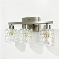 Luminaire de salle de bain moderne en fer avec abat-jour en verre, éclairage économe en énergie, luminaires en verre texturé