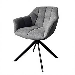 Nordic Luxury Commercial Furniture for Restaurant and Hotels Soft Upholstery Fabric High Back Modern Grey Velvet <b>Dining</b> <b>Chair</b> - Product Image 2