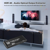 Commutateur HDMI 2.0 4K 60Hz avec extracteur audio 3,5 mm, 4 entrées 2 sorties, séparateur de commutateur HDMI 2x4, optique Toslink SPDIF, scaler HDCP 2.2 pour PS