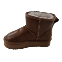 Hiver Designer Bottes Chaudes Plateforme Bottes de Neige Fourrure Moelleux Cheville Semelle Epaisse Femmes EVA Carton PU Adulte Chaussures d'Hiver pour Femmes