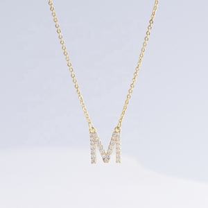 Precio de fábrica, collar de plata 925 con circonita y letra hip hop, moda 2026, colgantes finos chapados en oro personalizados para chicas. - Product Image 4