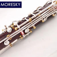MORESKY Clarinet Bb Cocobolo Wood Silver Plated Keys 18-Key Customizable Luna Nickel Silver Surface Grenadilla Body