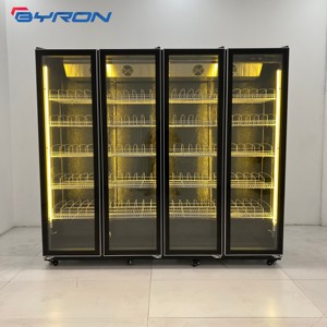 Vitrine réfrigérée verticale de luxe, armoire de présentation commerciale à 4 portes vitrées, pour supermarchés et hypermarchés - Product Image 5