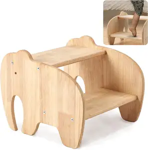 เก้าอี้ไม้สองขั้นสำหรับเด็กหัดเดิน, เก้าอี้ทรงช้างทำจากไม้สำหรับฝึกเข้าห้องน้ำอ่างล้างจานห้องครัวห้องนอน