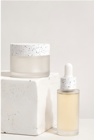 Bouteilles cosmétiques en PETG en gros, prêtes à l'emploi, forme ronde, sérigraphiées, avec compte-gouttes et flacons pompe-spray