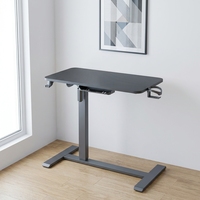 Table d'appoint portable électrique réglable en acier laminé à froid avec surface en bois, multifonction pour ordinateur portable et utilisation au sol