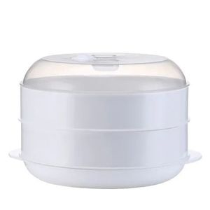 Microwave Steamer Food Grade Plastic Multi Layer With Lid Household Use - Product Image 1