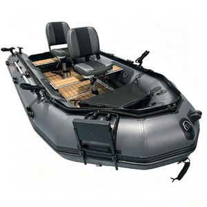 Bateau robuste RSA-HD380 gris foncé de 380 cm avec renfort de fond et <span class=keywords><strong>support</strong></span> <span class=keywords><strong>moteur</strong></span>, <span class=keywords><strong>support</strong></span> radar pour l'aventure - Product Image 1