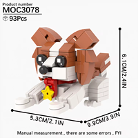 Ensemble de blocs de construction en plastique éducatifs créatifs DIY, thème animal, série chien, cadeau pour garçons