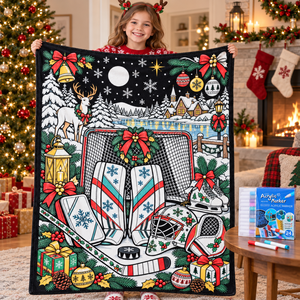 Couverture de Noël DIY à colorier en gros, lavable, en flanelle douce, pour graffiti, cadeau familial pour lit et canapé - Product Image 4