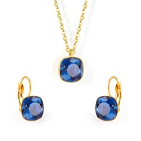 Parures de bijoux en acier inoxydable noir pour femmes, boucles d'oreilles et colliers en or de Dubaï