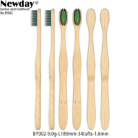 Brosse à dents en bambou biodégradable populaire avec des poils souples coniques de couleur Brosse à dents écologique Bord lisse