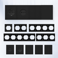 Interruptores y Enchufes de Pared WESA Ultrafinos con Botón Pulsador EU de 1/2/3 Vías con Enchufe USB Tipo C, Combinación Libre, Diseño Moderno de Lujo