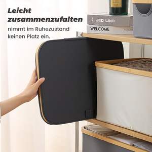 Cesta de Lavanderia Retangular 160L com Tecido Material 2 Compartimentos para Depósito Garrafas Coleta Recipiente com Tampa - Product Image 2