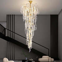 Lustre LED personnalisé AURORACEYO pour décoration intérieure, luminaire suspendu en verre pour escalier