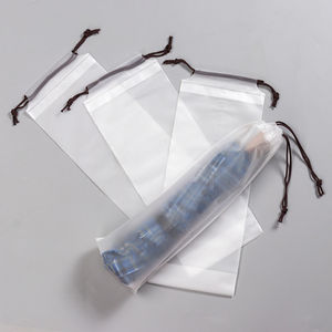 Transparent <b>Waterproof</b> Umbrella Storage <b>Bag</b> With <b>Drawstring</b> Closure For Travel Unisex PVC Material - Product Image 1