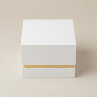 Boîte à bougie de luxe rigide et plate personnalisée avec couvercle magnétique doré en carton sérigraphié pour emballage cadeau
