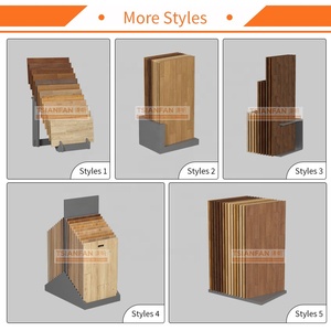Estante de exhibición de madera multinivel escalonado con diseño moderno para suelo inclinado de madera dura - Product Image 5