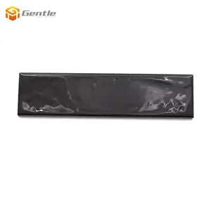 20% hors Décorative haute brillance rectangle noir carreaux de métro dosseret intérieur 75*300mm tuile de métro pour mur de cuisine