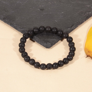 Tiger's Eye <b>Bracelet</b> Volcanic Stone <b>Bracelet</b> <b>Set</b> Men's Leather Jewelry Gift Fashion Jewelry <b>Sets</b> Yiwu Origin Round Ball Shape - Product Image 3