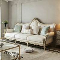 Ensemble de canapés en cuir microfibre de style français en forme de U, personnalisable, pour salon, nouvelle collection 2026, style européen, en bois massif haute densité