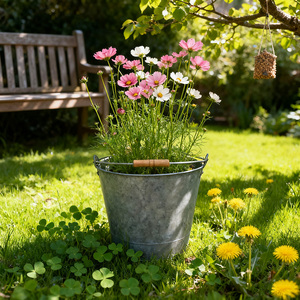<span class=keywords><strong>Prix</strong></span> usine 4.2 gallons maison jardin galvanisé seau décoratif fer Pots de plantes Pots de fleurs jardinières pour jardin - Product Image 1
